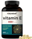 NatureBell Vitamin E Oil Softgels, 400iu Per Serving, 400 piller essensielle antioksidant kosttilskudd, lett absorbert form – støtter hud, hjerte, og immun helse – ikke-GMO