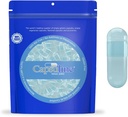 Capsuline Spirulina Farget Størrelse 0 Tom Vegan Kapsler Blå/Blå - 100 greve - Vegetarisk Tom Pill Kapsler - DIY Grønnsaker Kapsel Fylling - Veggie Pill Kapsler - Kosher og Halal sertifisert