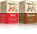 NaturaNectar Natural Bee Propolis Bundle - Rødt Propolis og brunt Propolis - for immunstøtte, pustende helse og sunn metabolisme - 60 kapsler per flaske