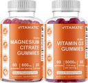 Vitamatisk Magnesium og vitamin D3 Gummies Combo - 60 Vegan Count hver