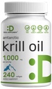 DEAL Supplyment Antarctic Krill Oil, 1000mg Per Serving, 240 Softgels – Merkurfri, Ingen Fisket smak – rik på Omega-3s, EPA, DHA, Astaxanthin, & Fosfolipider – Ikke-GMO, Ingen Gluten