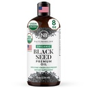 NaturoBliss Organic Black Seed Oil 100 Virgin Cold Pressed Omega 3 6 9 Super Antioksidant for immunstøtte, Leder, Mobilitet, Digestion, Hårhud Vegansk, Glutenfri, Ikke-GMO USDA sertifisert 8oz