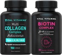 Vitale vitaminer Multi collagen piller + Biotin kompleks piller