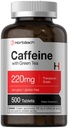Horbäach Koffeinpiller 220 mg med grønn te | 500 tabletter | Vegetarisk, ikke-GMO & Glutenfri