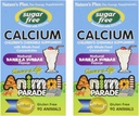 NaturesPlus Animal Parade sukker-fri barnekalsium, Vanilla Sundae Flavor - 90 Chewable Animal Shaped Tabletter, Pakke med 2 - Magnesium for bein helse - Glutenfri - 90 Serveringer