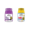 Zarbee ' s Kids Daily Immune Support & Kids Multivitamin + Probiotic Multiplikator, Immun støtte Gummier med Elderberry, Vitamin C & Zink, 42 ct, & Barn vitaminer + Probiotiske Gummies, 70 ct, 2 elementer