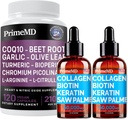 Væske kollagen Biotin (2pk) og nitric oksid (1pk) Supplement Bundle - Potent vitaminer for hår, hud, negler, hjerte, sirkulerende, og lipid støtte - ikke-GMO, Vegan, Glutenfri