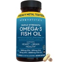 Viva Naturals Omega-3 Fish Oil, Triple Styrke, 2500 mg, 30 Softgels – re-essterifisert Omega 3 Fatty Acids inkludert EPA, DHA, DPA - Pascatarian-vennlig