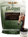 Lifespan & Gray-Out Equine Care Bundle ® Herbal Anti-Inflammatory Oral Supplement + Melanoma krem felles, mobilitet og hud helse støtte for hester | Wellness Pack