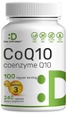 DEAL Supplyment CoQ10 100mg med Omega 3 100mg, 240 kapsler | Biotilgjengelig Coenzym Q10 Formula | Ikke-GMO