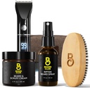 Beard Club PT45 Skjegg Trimmer for menn - Elektrisk trådløs oppladbar, Skjeggkrem, Riptide Beard Spray, Skjeggbørste, Reisepose - Gavesett Bundle