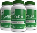 Helse Thru Nutrition CoQ-10 100mg med BioPerine (pakke med 3X 120 Softgels) | Høy absorpsjon naturlig fermentert USP Grade Coenzym Q10 | 3rd Party testet | Hjarte helse og energi støtte