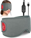 Komfytemp Heated Eye Mask for tørre øyne, USB slitbar Øyevarmepad, Sinus hodepine Migraine Relief Mask, varme kompressor for øyne med 3 varme- og tidsinnstillinger