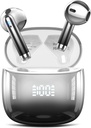 Trådløse ørepropper, Bluetooth-hodetelefoner 48H Playtime ørepropper med LED-strømskjerm, IPX7 Vanntett Bluetooth 5,4 øretelefoner i øret ørepropper med 4 mikrofoner for Android iOS mobiltelefon laptop, svart