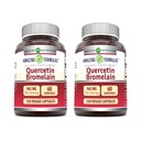 Amazing Formler Quercetin 800mg med Bromelain 165mg, 120 Veggie Capsules Supplement (Pack of 2) - Ikke-GMO - Glutenfri - Støtter generelle helse og velvære
