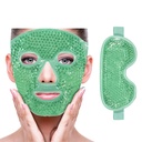 ZNÖCUETÖD Kjøle isflate øyemaske for å redusere puffiness, poser under øynene,Sinus, Rødhet, Pain Relief, Dark sirkler, migrain, Hot/Kold pakke med myk Plush backing(Green(1* Eye Mask + 1 * Face Mask))
