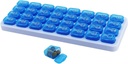 Månedlig Pill Organizer, Stor reisepilleboks 31 dag, Daglig Pill Case, Pill Holder Container for vitamin, medisin, Supplement, Fiskeolje, Blå