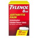 Tylenol 8 timers ledgikt smertelindring Utvidede tabletter, 650 mg acetaminophen, leddsmerter Reliever & feber Reduser medisin, oral smertefri for ledsmerter og leddsmerter, 50 teller