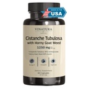 VINATURA Cistanche med Horny Goat Weed 60% Icariin - 1250mg per servering, Cistanche Tubulosa, Cistanche Supplement menn, energi, styrke kognitiv * USA laget og testet * - 60 kapsler 30 serveringer