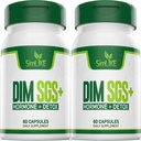 DIM SGS + - Hormon + Detox,Encourages Normal Estrogen Metabolisme,Hormone Balance, Hormonal Acne Supplements, Menopause Support, Hjelper Kontroll Appetitt,Promotes Detoxification(2 Pakker)