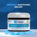 Hexagels Plus Aloe Vera - Avansert Healing Hydrogel Pads for Blisterforebygging & Soothing Burn Care - Fot, Heel, Toe, & Ankle Beskyttelse, Pakke med 200, 1-tommers Patches, by Medagel, Paraben Gratis