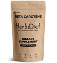 Beta Caroten 10% Vitamin A 25000 IU pulver | Immunsystem støtte, Antioksidant Supplement | Cartenoids for sunn visjon, øyne og hud | 100% naturlig Betacaroten (1,76 oz - 50 gram)
