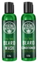 Vikingrevolusjon Tea Tree Beard Vaske og balsam sett for menn - naturlig Beard Softener med Argan olje, vitamin E og Ginseng (5 Oz)