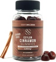 Ceylon Cinnamon Sugar-Free Gummies - 120ct 中2000mg Per Serving | Antioksidant & Fellesstøtte | Delicious Apple Pie Flavor | Vegansk & Glutenfri kanel Supplement