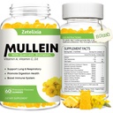 Mullein Gummies for Clear Lungs, 10 i 1 Mullein Leaf Extract for Lungs, Mullein Quercetin Gummies for Lung Cleanse, Respirasjon, Immun, Pineapple Flavor, 120 greve