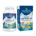 Nordic Naturals Arctic Cod Liver Oil, Lemon - 180 Soft Gels - 750 mg Total Omega-3 med EPA & DHA - Hjerne- og hjernehelse, sunn immunitet, total velvære - Ikke-GMO - 60 Services