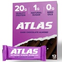 Atlas Bar – 20g protein, 1g sukker, 0g frøoljer, 0g kunstige søtningsmidler (Dark sjokolade almond, 12 greve)
