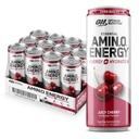 Optimal ernæring Amino energi sparking Hydration Drink, Electrolyter, Koffein, Aminosyrer, BCAA, sukkerfri, Juicy Cherry, 12 Fl Oz, 12 Pack (Packing May Vary)