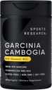 Idrettsforskning Garcinia Cambogia Extract (60% HCA) med ekstra virgin organisk kokosolje | Ikke-GMO, Soya & Glutenfri (180 flytende softgels)