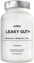 Amen Leaky Gut Supplement - Avansert formel med biotilgjengelig L Glutamine, sink, gurkemeie, DGL Licorie Root - Marshmallow Root - Probiotika og fermentert prebiotika - Vegansk, ikke-GMO - 90 kapsler