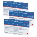 MAJOR Cough og kalde HBP-tabletter - Antihistamin og Cough Suppressant for personer med høyt blodtrykk - Dextromethorphan HBr, klorfeniramin maleat - 16 greve (12 pakke)