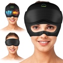 Migraine Relief Cap - 2 i 1 Soothing hodepine Relief Cap med avtakbar øyemaske 20% ekstra Gel - Hodepine hat for megrainer - kalde ishoder Wrap produkter for stress, strekk, Hangover og puffy øyne