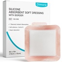 Dimora silikon super absorbent sårkjoler - Gentle klesbånd med ultrasorb polymer, Heavy eksudate sårpleie pads 6"X 6" 10 pakker