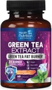 Grønn te ekstrakt kapsler - Standardisert 45% EGCG & 98% Polyfenoler - 3X Styrke Grønn te Naturlig energi, Herbal Supplement med hjerte og antioksidant helsestøtte, flaske i USA - 60 Kapsler