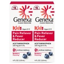 Genexa Barn ren acetaminophen | Pediatrisk Foretrukne ingredienser | Smerte og feber reduserer for barn | Dye gratis, 0% Kunstige Additiver | Alder 2-11, Delicious organisk blåbær væske, 4 fl oz